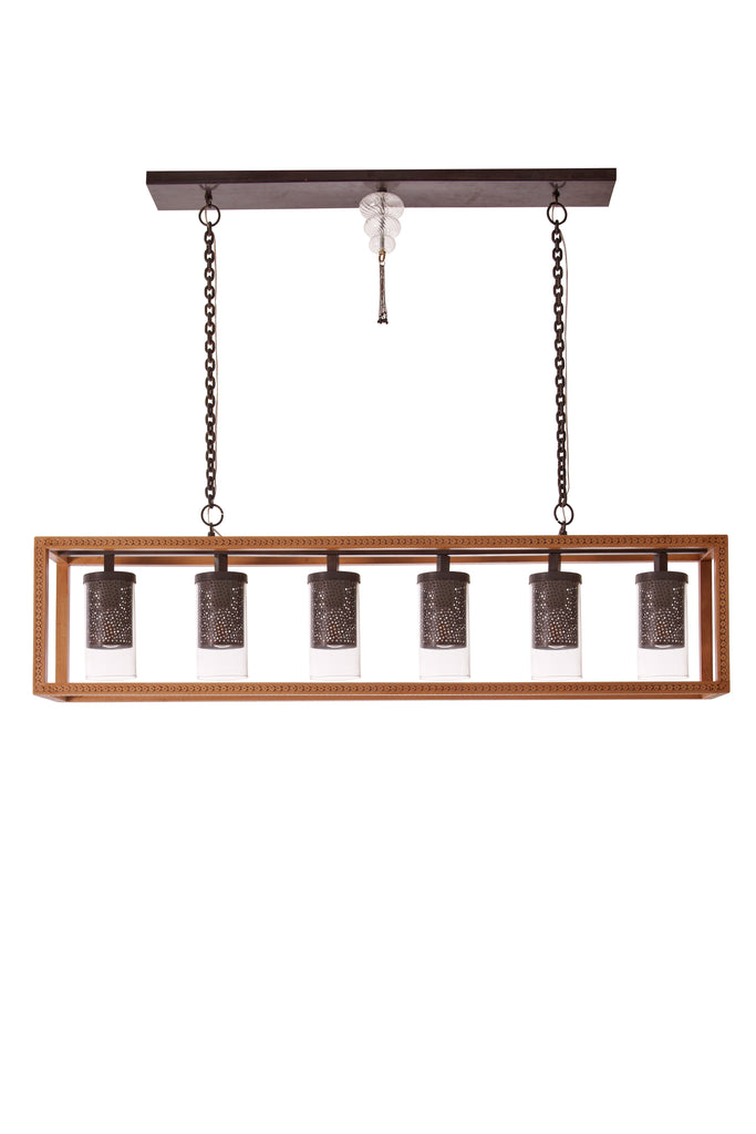 Wooden Box Chandelier