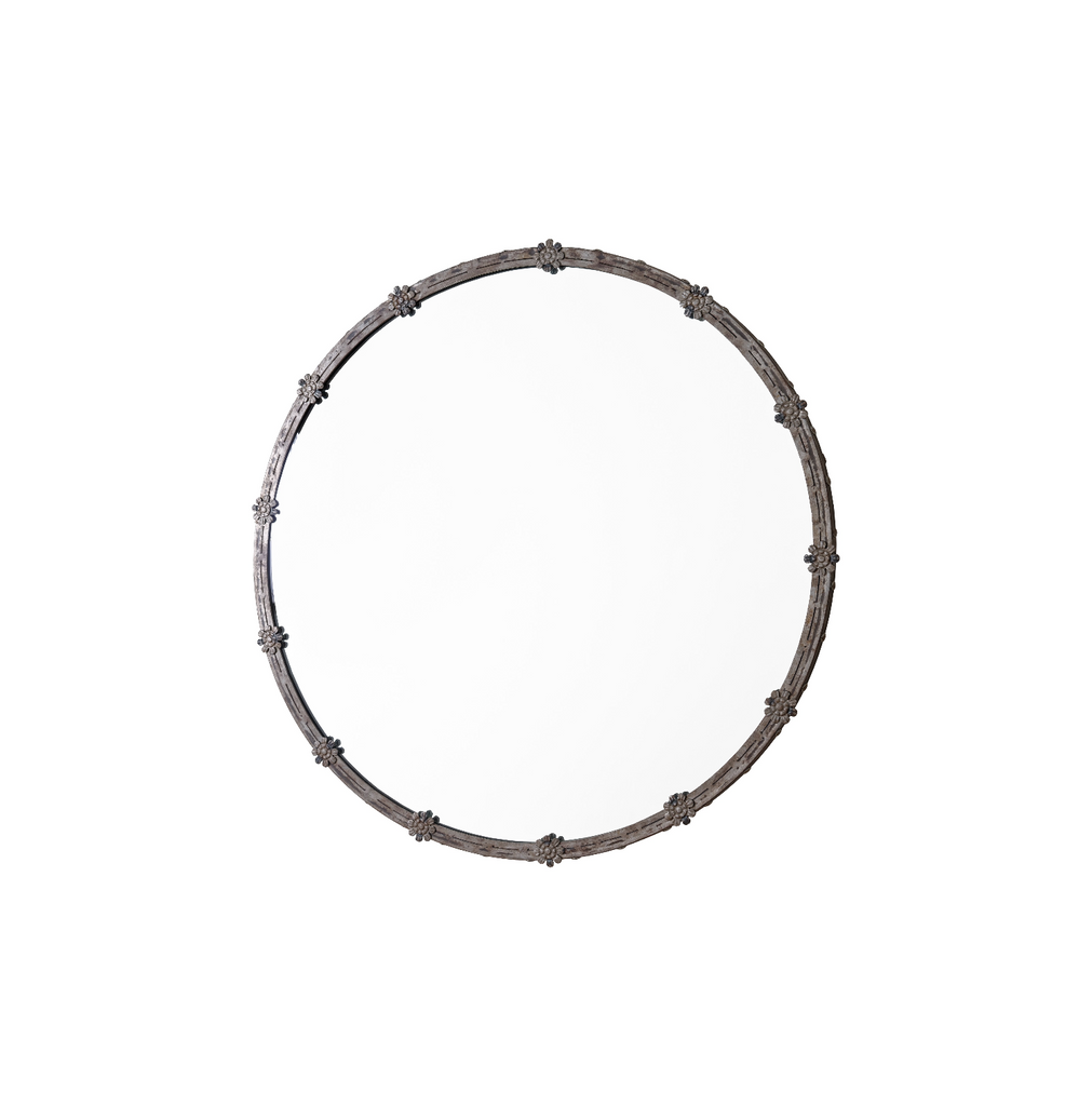 Floral Round Mirror