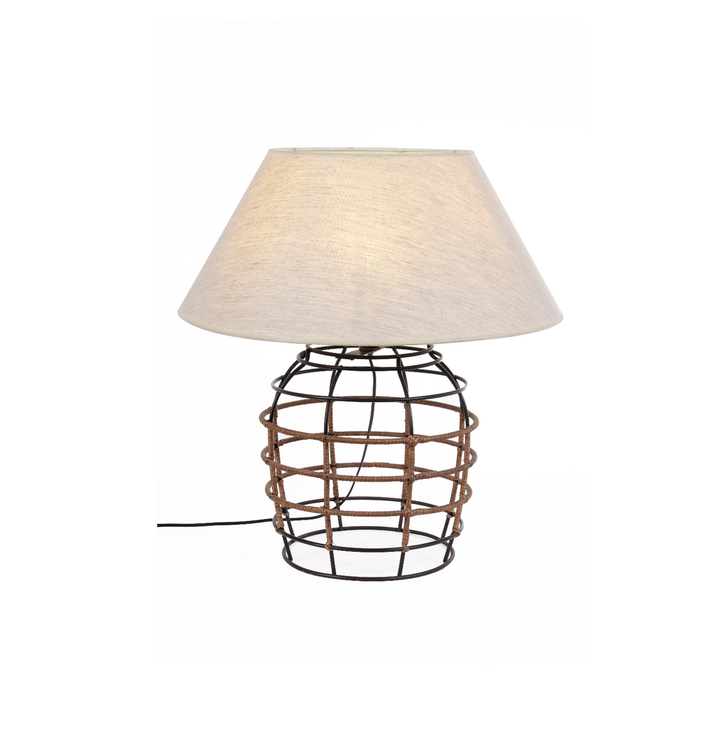 cWicker Cage Table Lamp