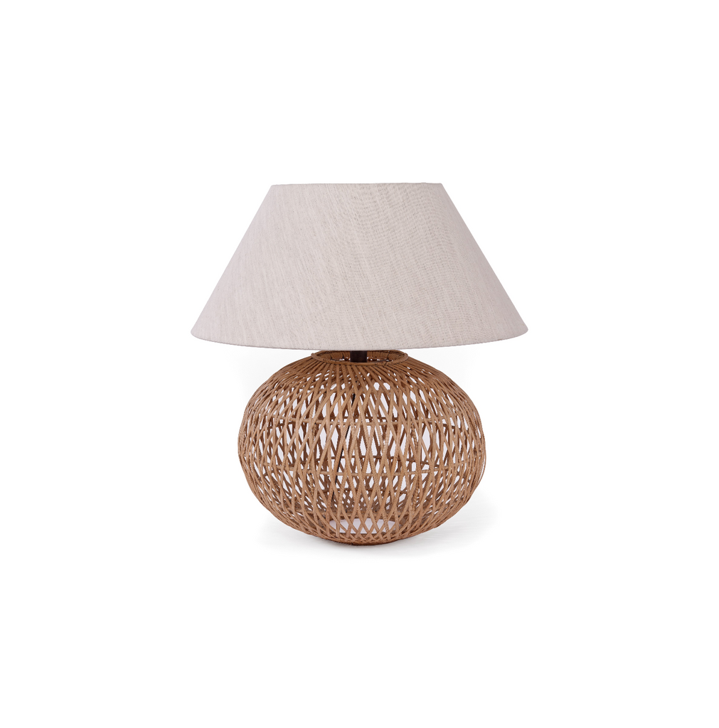 Wicker Globe Table Lamp